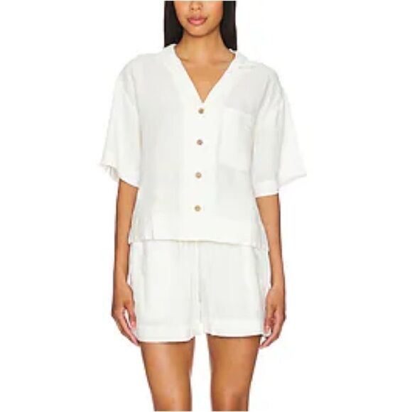 NEW Eberjey Linen Salina Top Small - Picture 1 of 9